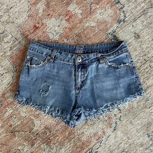 y2k lowrise jean shorts size 9/10
